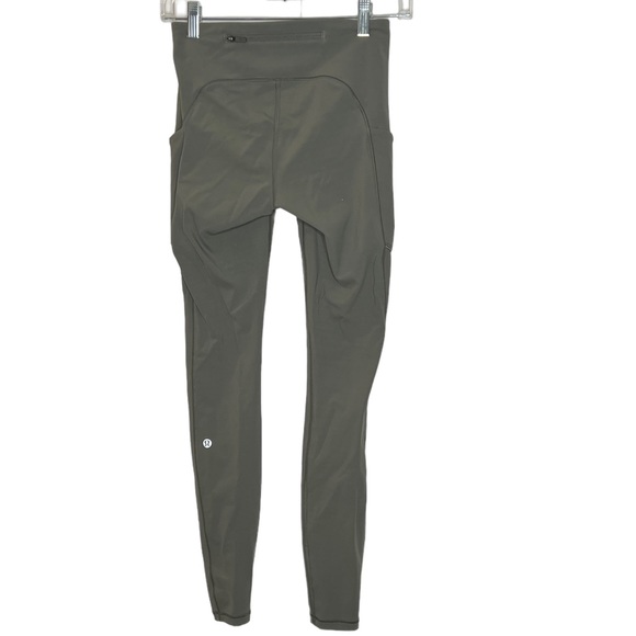 Lululemon 4 speed up tight olive green with pockets - Picture 1 of 4
